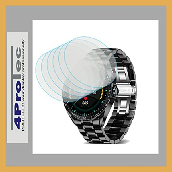 4ProTec | 6X Display-Schutz-Folie KLAR für LIGE Smart Watch 2023 Herren
