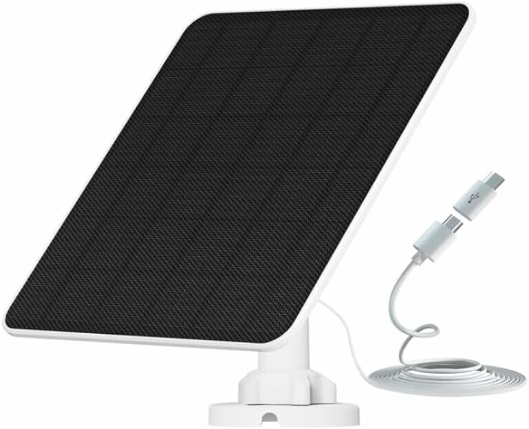 6W Solarpanel für Akku Überwachungskamera Aussen, USB Solarmodul Kompatibel mit Wiederaufladbaren Batterie Betriebene Kamera, Solarmodul mit 9,8ft Ladekabel