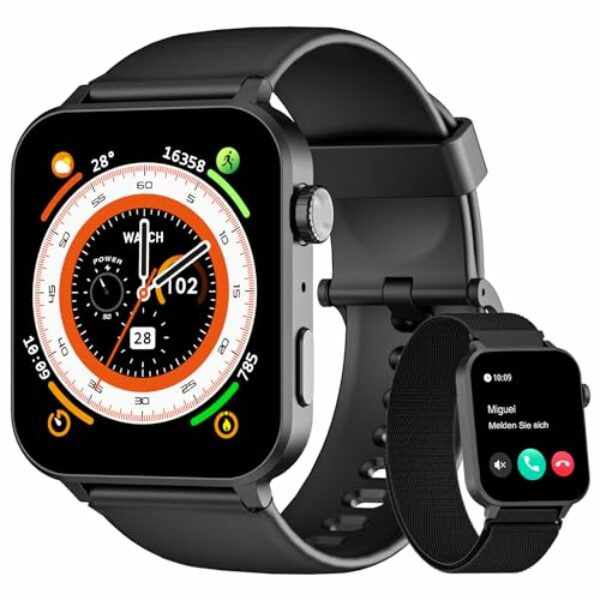 Blackview Smartwatch Herren Damen,1,83'' Fitnessuhr mit Tätigen und Annehmen von Anrufen, Sportuhr,100+ Sportmodi, Schrittzähler Schlafmonitor Herzfrequenz, Smart Watch Fitness Tracker für Android iOS