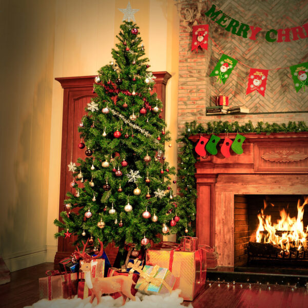 Casaria Künstlicher Weihnachtsbaum - PVC - 180cm hoch - ohne Beleuchtung - mit Ständer