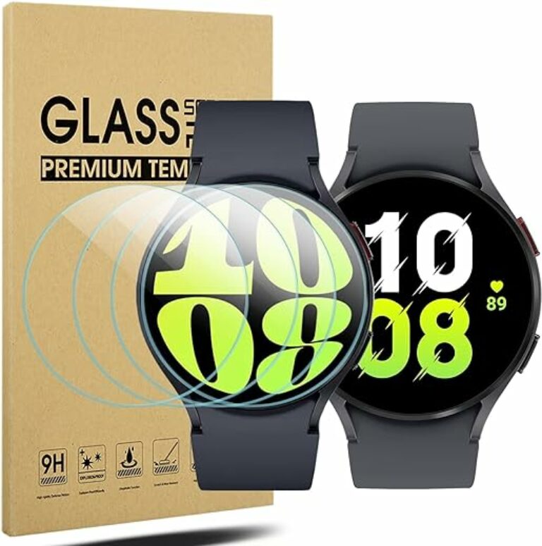 Diruite 4-Stück Displayschutz für Samsung Galaxy Watch 6/5/4 44mm Schutzfolie(Durchmesser 41mm),HD Hartglas Displayschutzfolie Smartwatch