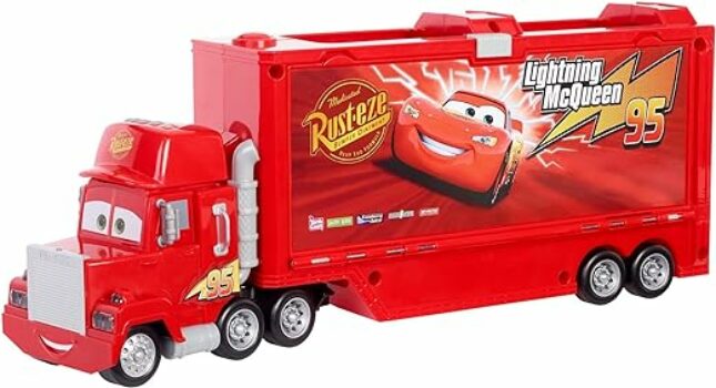 Disney Pixar Cars GYK60 - Cars Track Talkers Mack Truck, Lightning McQueens Transporter, Spielzeug ab 3 Jahren