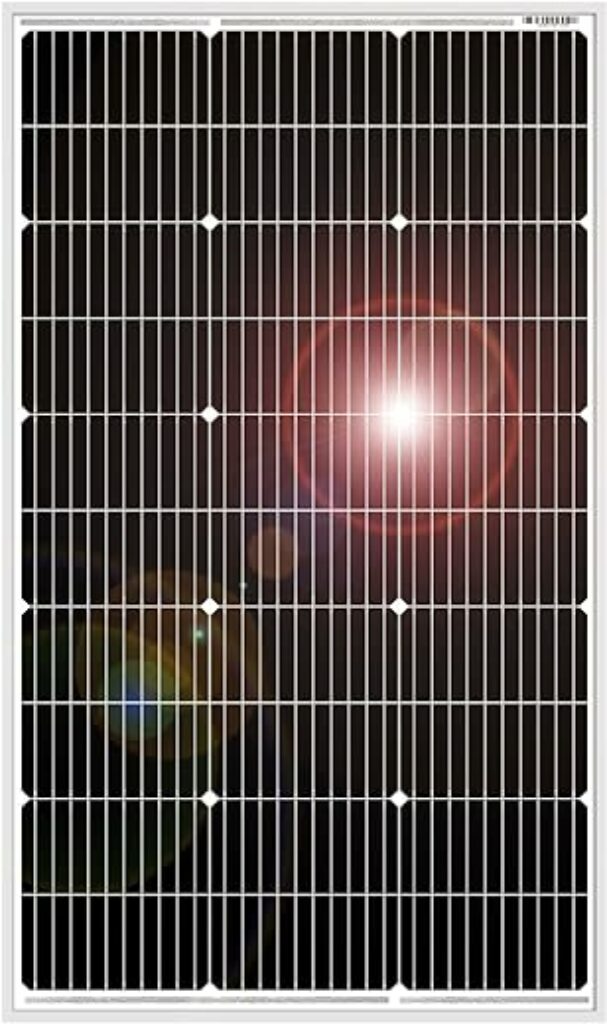 DOKIO Solarpanel 100W 18V Monokristallin(Hohe Leistung) Für 12V Kfz Batterie, AGM, Gelbatterie ideal für Wohnmobil, Camping, Gartenhaus