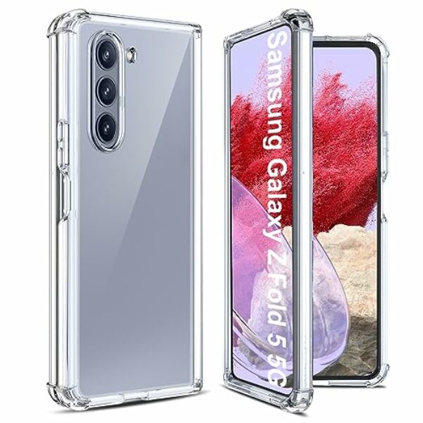 Eiselen Crystal Clear für Samsung Galaxy Z Fold 5 5G Hülle, Anti-Vergilbung Ultra Dünne Weiche TPU Silikon Transparent Stoßfest Schutzhülle, Durchsichtige Handyhülle Kratzfest rutschfest Case Cover