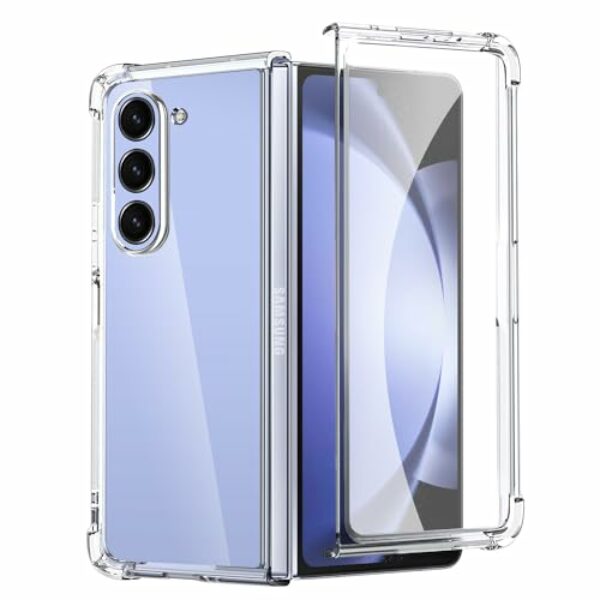 Filoto Crystal Clear für Samsung Galaxy Z Fold 5 Hülle, Transparent Vergilbungsfrei Slim Soft Silikon Handyhülle, Anti-Fingerabdruck Kratzfest Stoßfest Fallschutz Ultra Dünn TPU Schutzhülle (Clear)