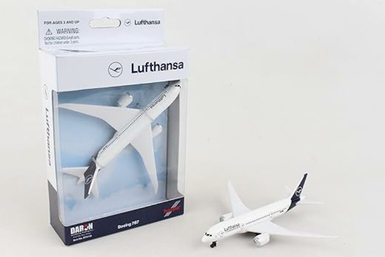 herpa Modellflugzeug Boeing 787 "Lufthansa Maßstab 1:500 - Modellbau Flugzeug, Flugzeugmodell für Sammler, Miniatur Deko, Flieger ohne Standfuß aus Metall