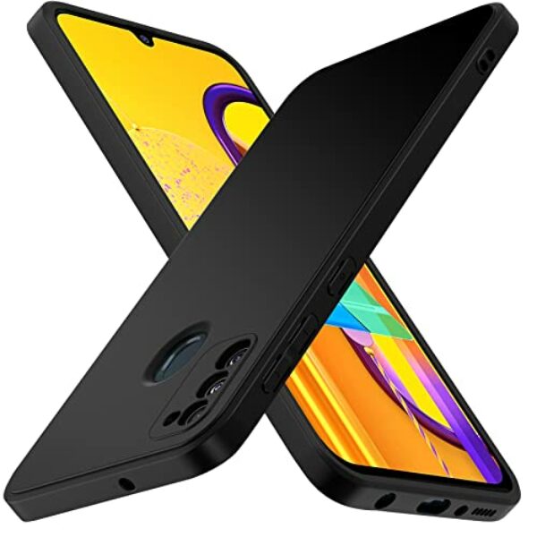 ivoler Silikon Hülle für Samsung Galaxy M30s / M21 mit Kameraschutz, Ultra Dünne Weiche Stoßfest Schutzhülle Flexible TPU Matte Schwarz Handyhülle Kratzfest Case Cover