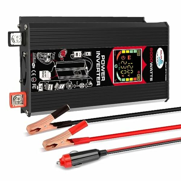 KEPEAK 1000W Wechselrichter DC 12V 230V , Spannungswandler Stromwandler 12 auf 230 Inverter mit EU Steckdose 2 USB Anschlüsse KFZ Zigarettenanzünder Stecker