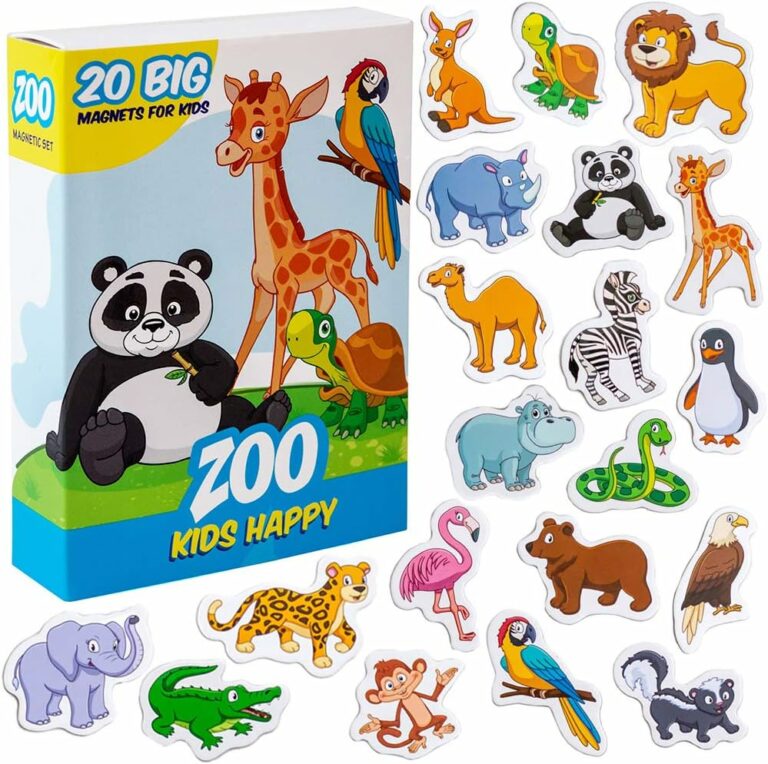 Magdum 20 Glücklicher Zoo Magnete Kinder für magnettafel - Magnet Spielzeug - Kühlschrankmagnete - Kühlschrank Magnete Set -Spielzeug - Lernspiele ab 3 Jahre
