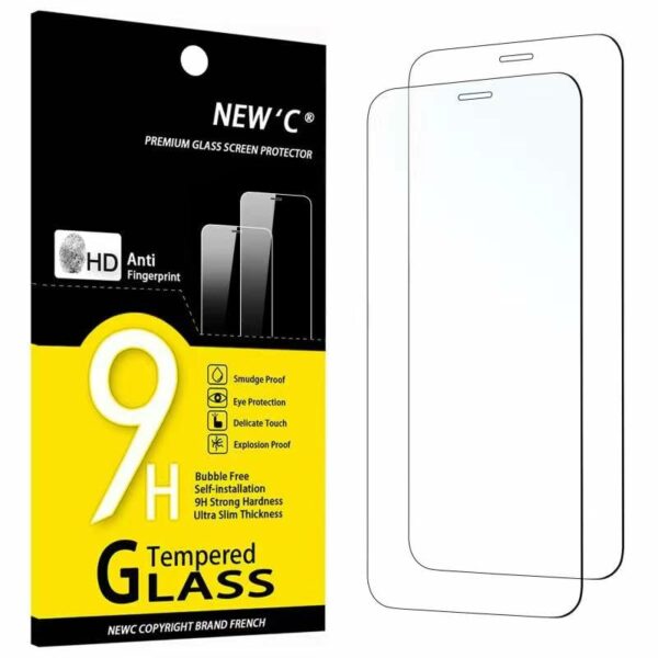 NEW'C 2 Stück, Panzer Schutz Glas für iPhone 12 und iPhone 12 Pro (6.1), Frei von Kratzern, 9H Härte, HD Displayschutz folie, 0.33mm Ultra-klar, Ultrabeständig,1er Pack (2 Stück)