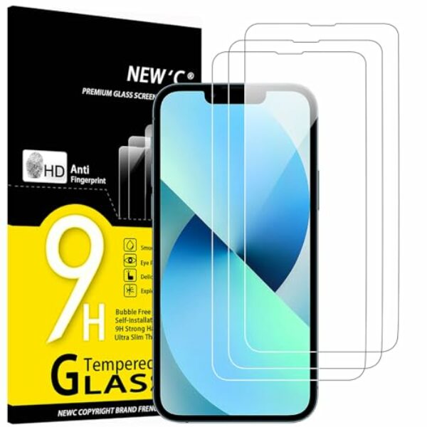 NEW'C 3 Stück, Panzer Schutz Glas für iPhone 13 Mini (5,4), Frei von Kratzern, 9H Härte, HD Displayschutzfolie, 0.33mm Ultra-klar, Ultrabeständig