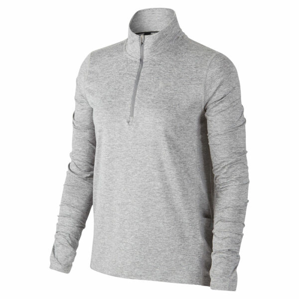 Nike Element Half-Zip Longsleeve Damen - Hellgrau, Silber, Größe L