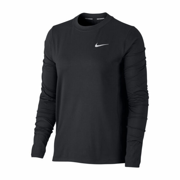 Nike Element Longsleeve Damen - Schwarz, Silber, Größe L