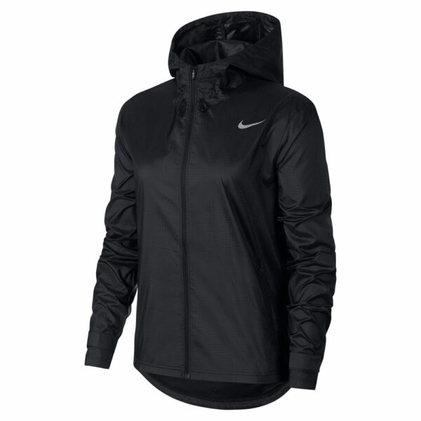 Nike Essential Trainingsjacke Damen - Schwarz, Silber, Größe L