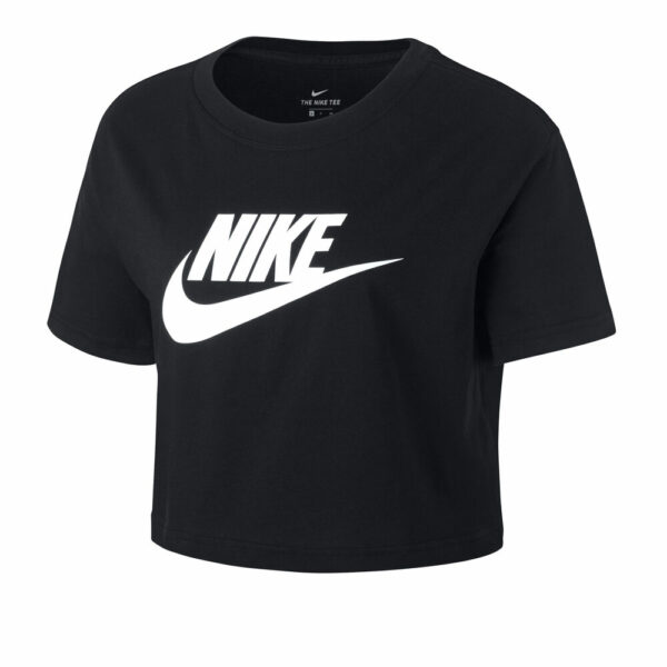 Nike Sportswear Essential Crop T-Shirt Damen - Schwarz, Weiß, Größe XL