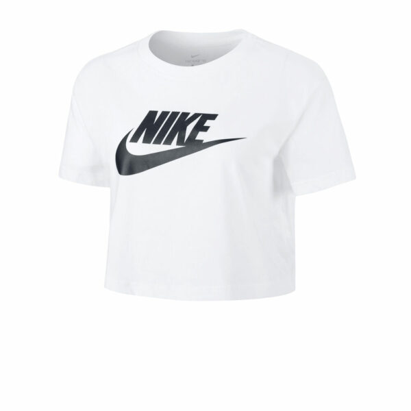 Nike Sportswear Essential Crop T-Shirt Damen - Weiß, Schwarz, Größe XS