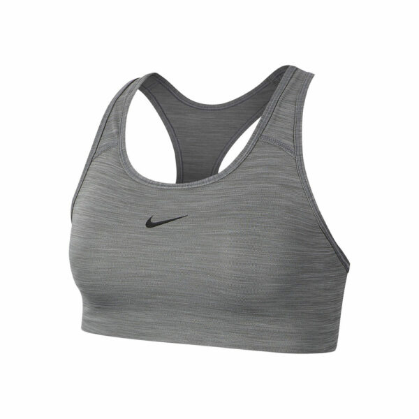 Nike Swoosh Padded Sport-BH Damen - Grau, Schwarz, Größe S