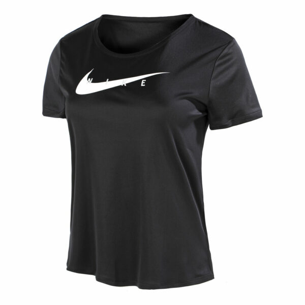 Nike Swoosh Run T-Shirt Damen - Schwarz, Weiß, Größe XS