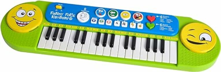 Simba 106834250 - My Music World Funny Keyboard, 32 Tasten, 8 Demos, 6 Rhythmen, 4 lustige Geräusche, 51x14cm, ab 3 Jahre