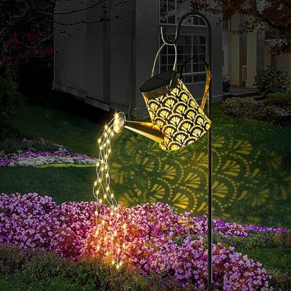 Solar Gießkanne Lichterkette Aussen, DeepDream LED Außen Solarlampen Wasserdicht Gartendeko Gießkannenlicht Lichter mit Schäferhaken, Vintage Lichterkette Aussen für Garten Hofweg Balkon Terrasse