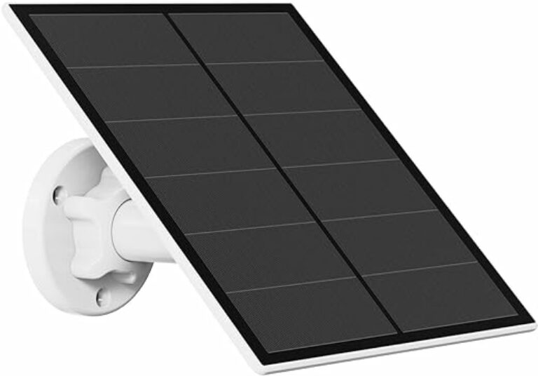 Solarpanel für Überwachungskamera Aussen Akku, 5W Solarmodul für DC 5V Outdoor Akku Kamera, Solarpanel USB mit Micro USB und USB-C Anschluss, Verstellbarer Bügel, IP65 Wasserdicht, 9,8ft Kabel