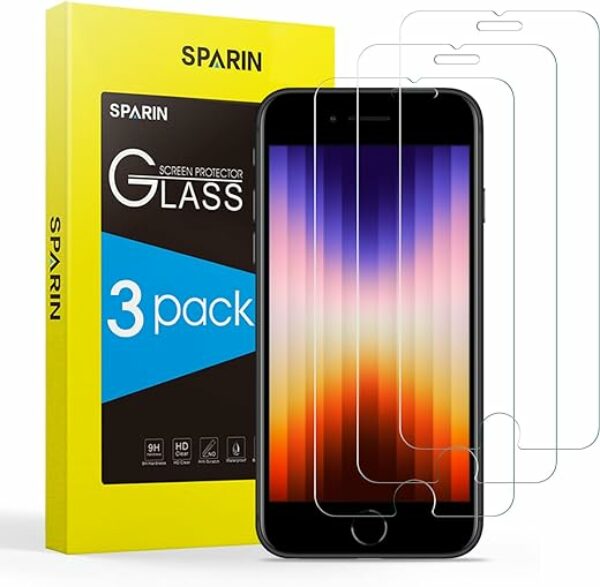 SPARIN Schutzfolie Kompatibel mit iPhone SE 2022 / 2020, 3 Stück Schutzglas für iPhone 8 / 7, 9H Härte