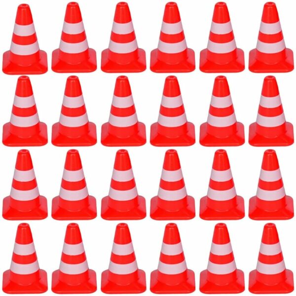 STOBOK Verkehrsschilder Spielzeug Verkehrs Stra?e Kegel Pretend Spielen Stra?ensperren Safety Cones Miniatur Kegel Verkehrs Barrieren Kegel 30 Stück Mini Pylonen Modellbau