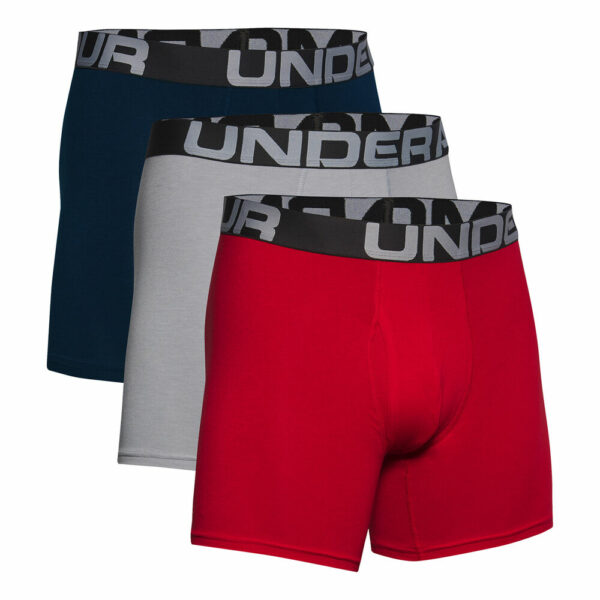 Under Armour Charged Cotton 6in Boxer Short 3er Pack Herren - Schwarz, Mehrfarbig, Größe S