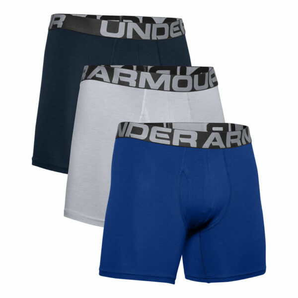 Under Armour Charged Cotton 6in Boxer Short 3er Pack Herren - Schwarz, Weiß, Größe S