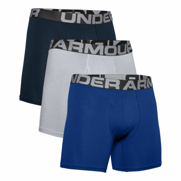 Under Armour Charged Cotton 6in Boxer Short 3er Pack Herren - Schwarz, Weiß, Größe M