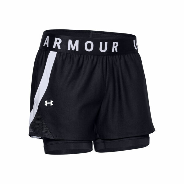 Under Armour Play Up 2in1 Shorts Damen - Schwarz, Weiß, Größe L