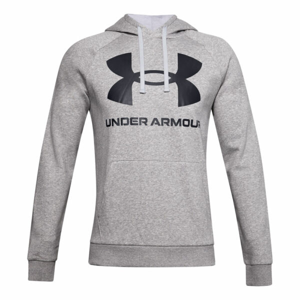 Under Armour Rival Big Logo Hoody Herren - Grau, Schwarz, Größe M