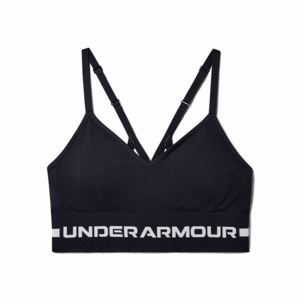 Under Armour Seamless Low Long Sport-BH Damen - Schwarz, Hellgrau, Größe L