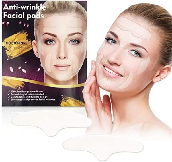 Utapossin Facial Patches, Anti Aging Gesichts Anti-Falten-Patches, Wiederverwendbare Silikon Anti Falten Pads, transparentes Silikon, für Gesicht, Hals, Gesichts Anti-falten Anti Aging Pads, 16 Stück