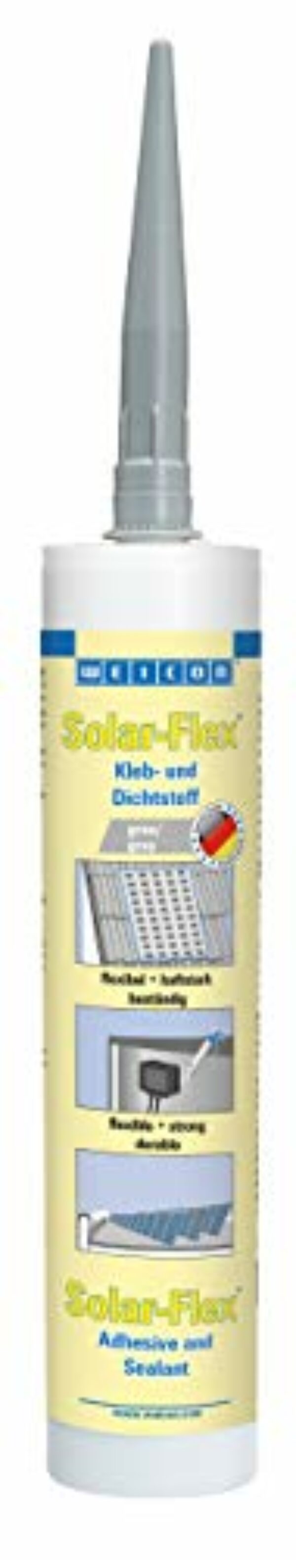 WEICON Solar-Flex 290 ml, witterungsbeständiger Solarkleber für Solar- und Photovoltaikanlagen, MS-Polymer-Basis, grau