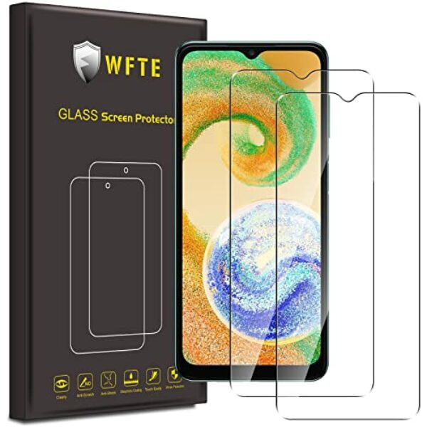 WFTE [2 Stück Schutzfolie für Samsung Galaxy A04S/M13 5G/A04/A03S Panzerglasfolie Glasfolie 9H Härte, Anti-Kratzen, Anti-Bläschen Displayschutzfolien Panzer Schutz Glas für Galaxy M13 5G/A04S/A04/A03S