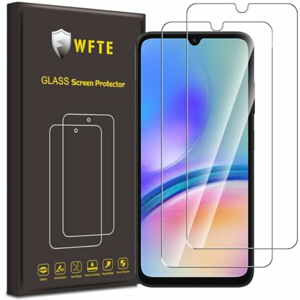 WFTE [2 Stück Schutzfolie für Samsung Galaxy A05S/A05 Panzerglas Glasfolie 9H Härte, Anti-Kratzen, Anti-Bläschen Displayschutzfolien Panzer Schutz Glas für Samsung Galaxy A05S/A05