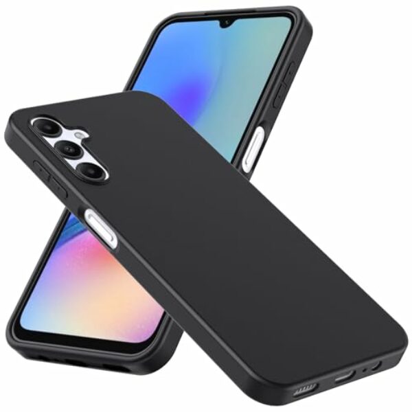 WFTE Hülle für Samsung Galaxy A05s Handyhülle [Ultra Dünn] [Kratzfest] [Passgenau Dünn Matt] Premium TPU Silikon Case Schutzhülle Weiche Staubabweisend Hülle für Samsung A05s- Schwarz