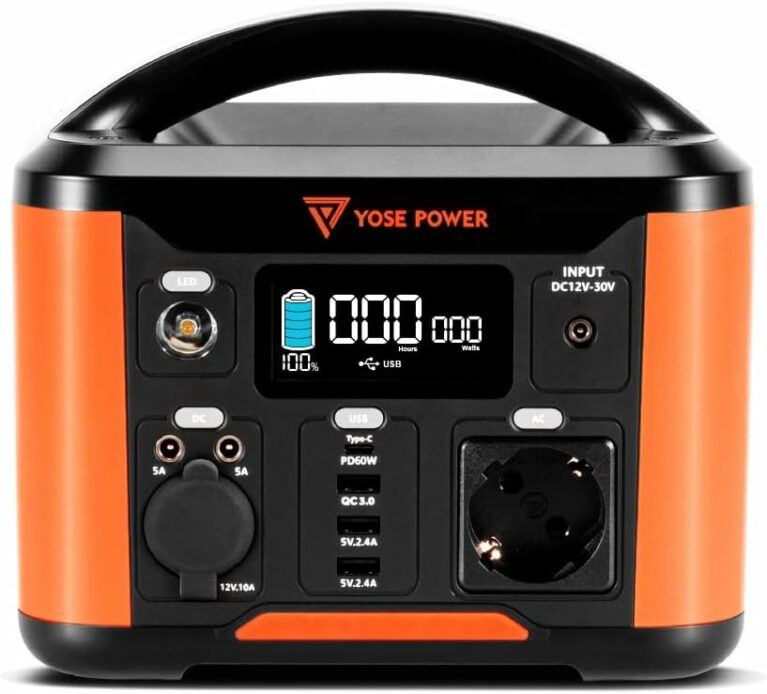 YOSE POWER Portable Power Station 388Wh/300W mit DC/AC Wechselrichter, 108000mAh Backup Lithium Batterie Solargenerator für Outdoor Picknick Angeln Reise Party Camping