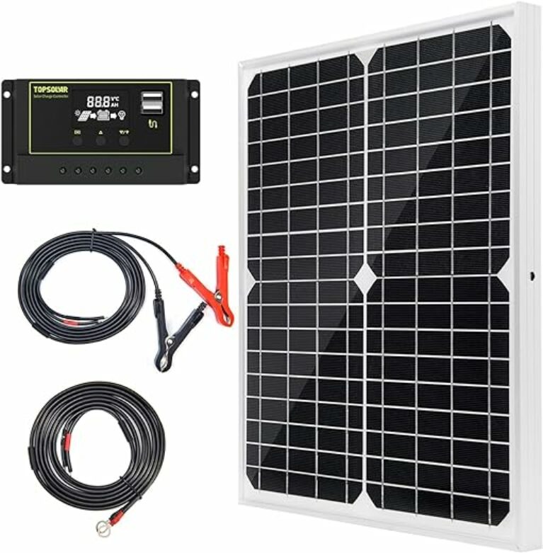 20W 12V Monocrystalline Solar Panel, Solar Panel Kit with 10 A Solar Charger Charge Controller Photovoltaic Systems Solar Powered for Caravan, Camper, Boat