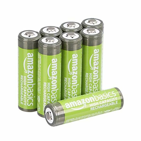 Amazon Basics AA-Batterien mit hoher Kapazität, wiederaufladbar, 2400 mAh, vorgeladen, 8 Stück