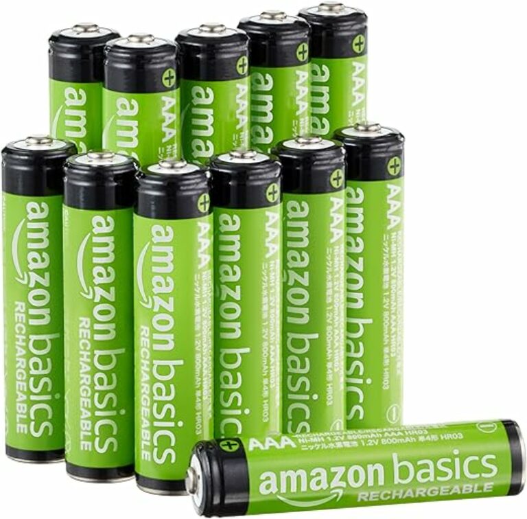 Amazon Basics AAA-Batterien, wiederaufladbar, 800 mAh, vorgeladen, 12 Stück