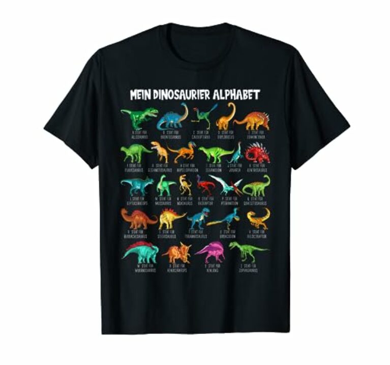 Dinosaurier-Arten Alphabet A-Z Dino ABC T-Rex Dinosaurier T-Shirt