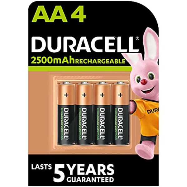 Duracell Rechargeable AA 2500 mAh Mignon Akku Batterien HR6, 4er Pack