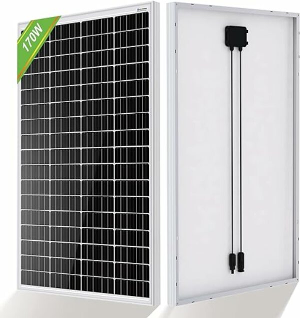 ECO-WORTHY 170 Watt 12 Volt Solarpanel Monokristallines Solarmodul Netzteil für Wohnwagen, Wohnmobil, grünes Haus, Ein-/Aus-Gitter-System erhältlich