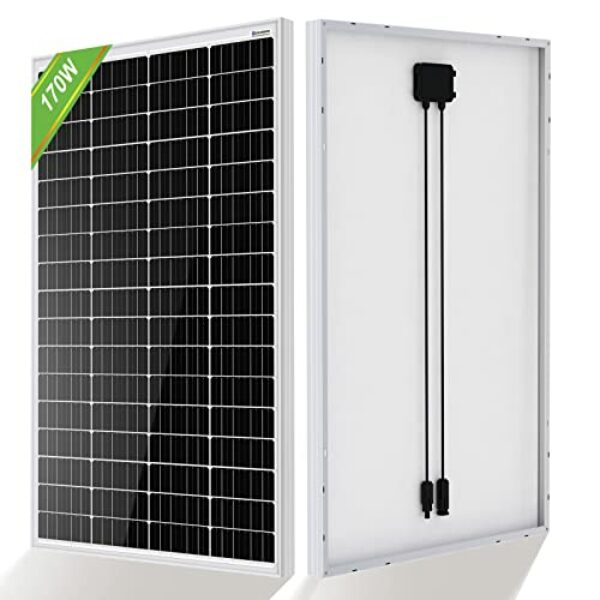 ECO-WORTHY 170 Watt 12 Volt Solarpanel Monokristallines Solarmodul Netzteil für Wohnwagen, Wohnmobil, grünes Haus, Ein-/Aus-Gitter-System erhältlich