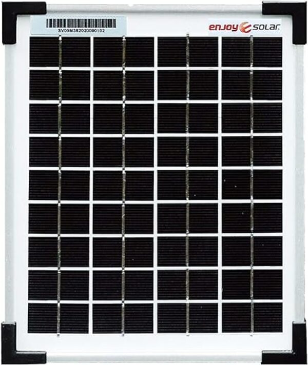 enjoy solar Mono 5W 12V Monokristallines Solarpanel Solarmodul Photovoltaikmodul ideal für Wohnmobil, Gartenhäuse, Boot