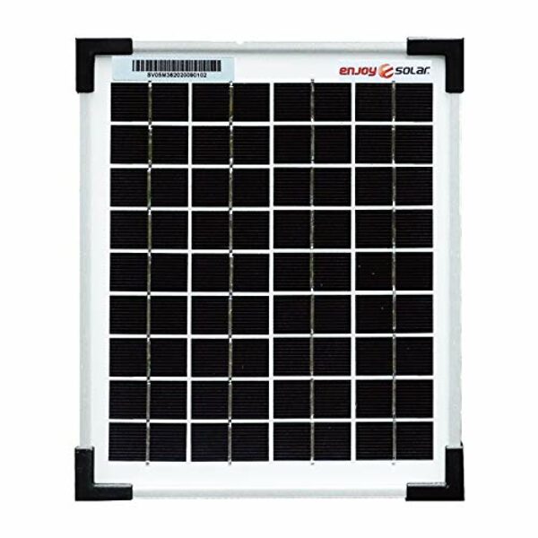 enjoy solar Mono 5W 12V Monokristallines Solarpanel Solarmodul Photovoltaikmodul ideal für Wohnmobil, Gartenhäuse, Boot
