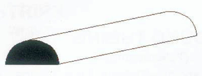 Halbrundstange, 35 cm lang, Durchm. 1,0 mm, 5 Stück