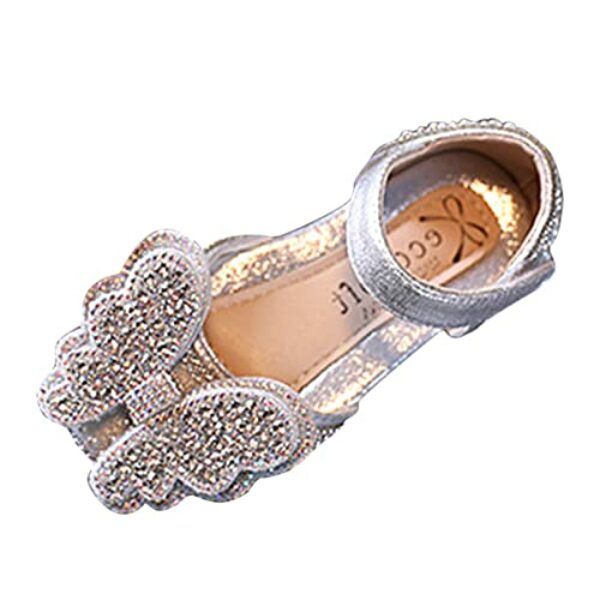 Kinder Stöckelschuhe Mädchen Prinzessin Schuhe Mode Sommer Mädchen Tanzschuhe Prinzessin Kleid Performance Schuhe Cartoon Schmetterling Form Strass Perle Pailletten Volltonfarbe Galoschen Kinder